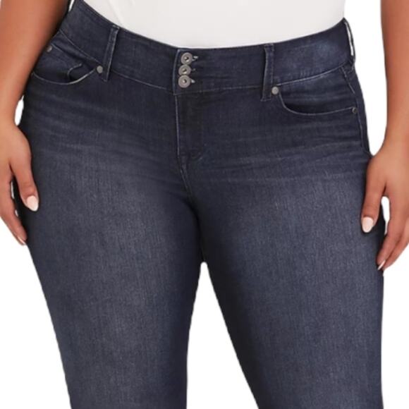 Torrid Crop Raw Hem Dark Wash High Rise Jegging Jeans Plus Size 24XS - Picture 5 of 9